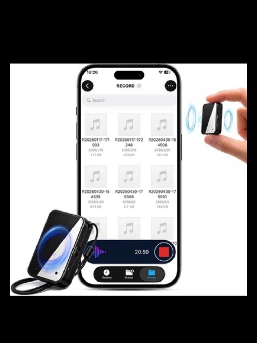 Voice Recorder - Voice Recorder with Playback - 64GB Recording Device, 1200 Hou